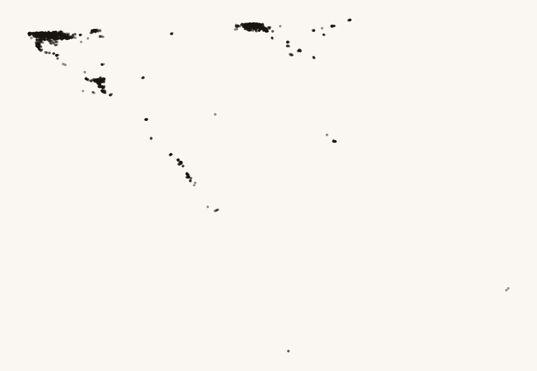 Mapa de puntos: las 2 896 cafeterías de Baja California