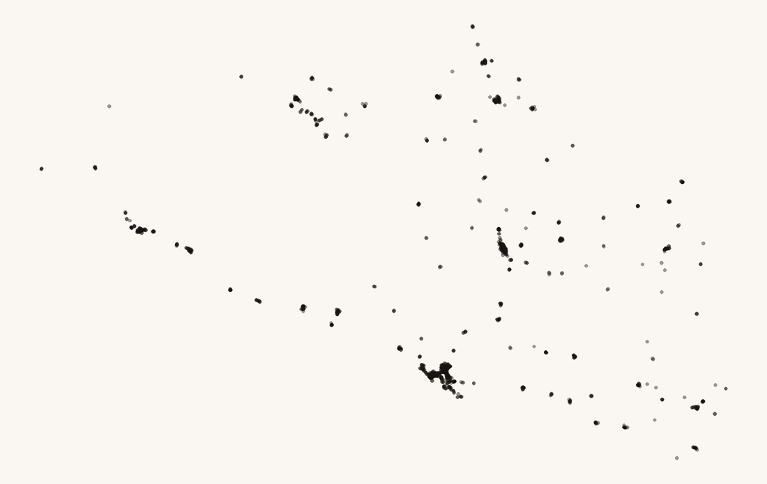 Mapa de puntos: las 1 689 cafeterías de Guerrero