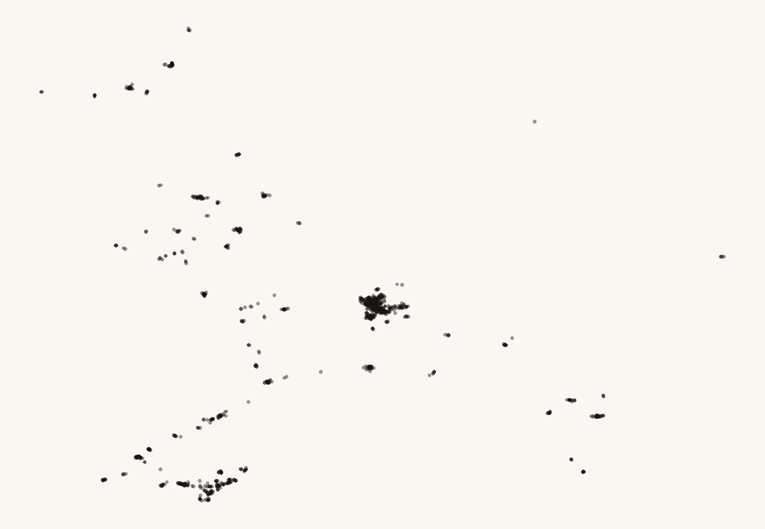 Mapa de puntos: las 1 239 cafeterías de Nayarit