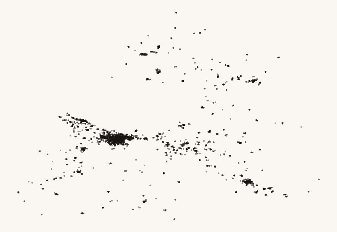 Mapa de puntos: las 4 086 cafeterías de Puebla